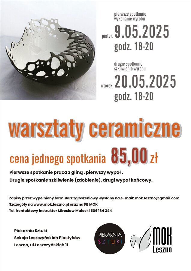 Majowe WARSZTATY CERAMICZNE w Piekarni Sztuki