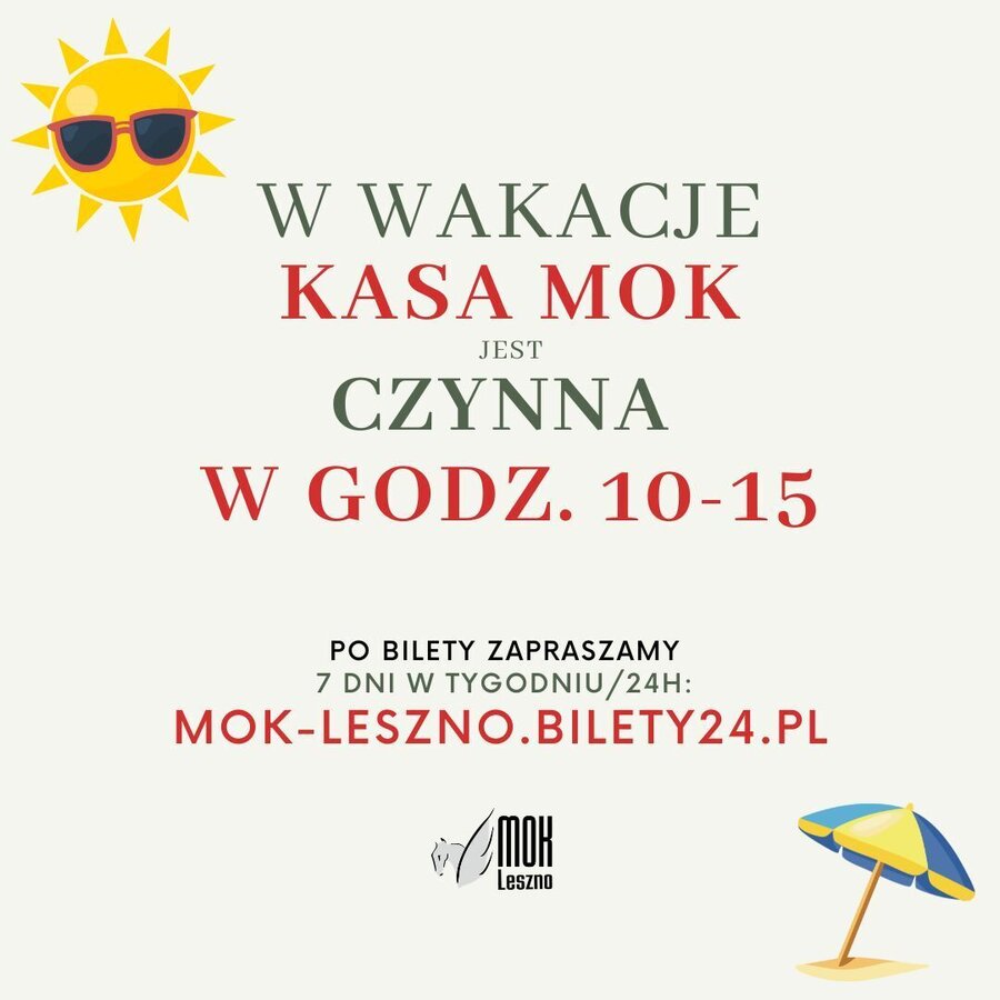 Kasa MOK - zmienione godziny pracy w wakacje